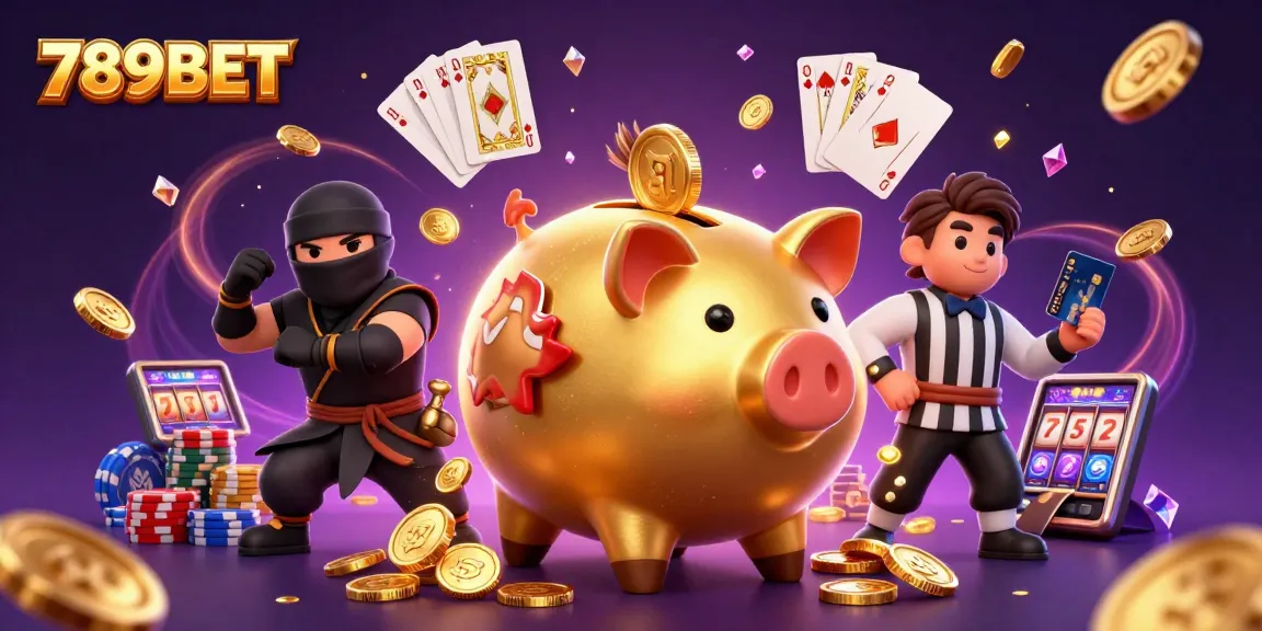 Engage in thrilling gameplay with 789BET's golden piggy bank and dynamic casino elements.
