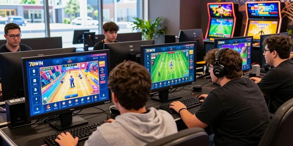 Exciting gaming scene at 78win with players enjoying vibrant online casino games and user-friendly interface.