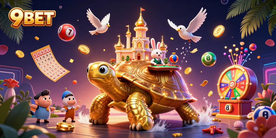 Experience thrilling gameplay at 9BET with our vibrant casino scene featuring dynamic lottery elements.